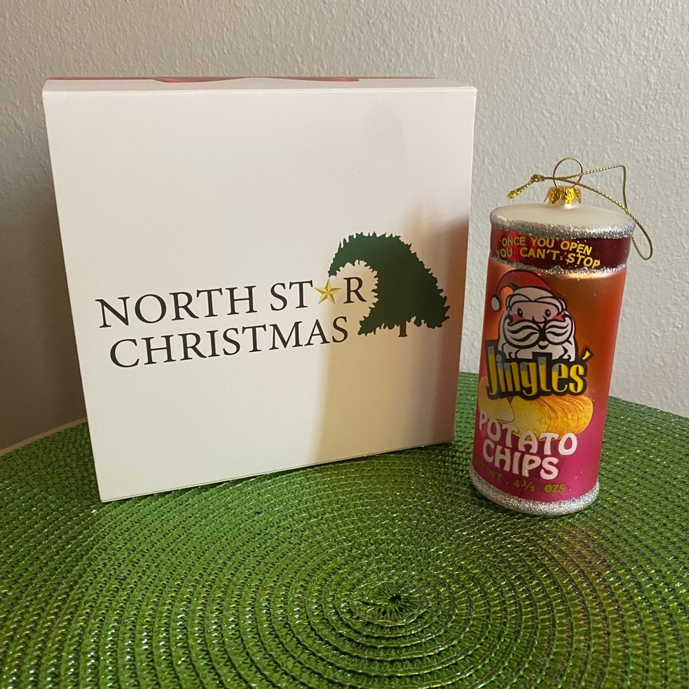 North Star glass potato chip can Christmas ornament